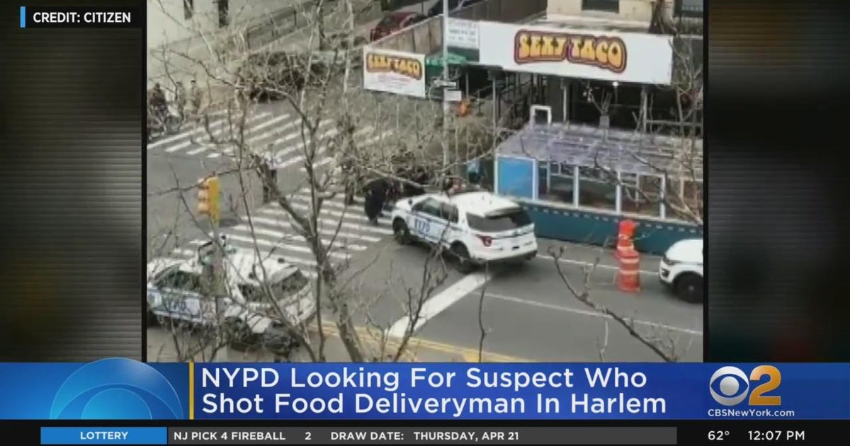 Food delivery worker shot in Harlem - CBS New York