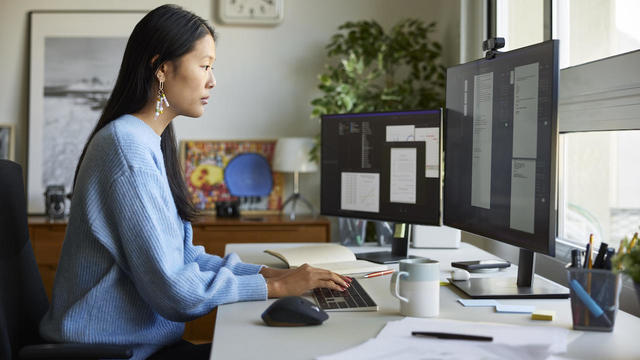 woman working in home office 
