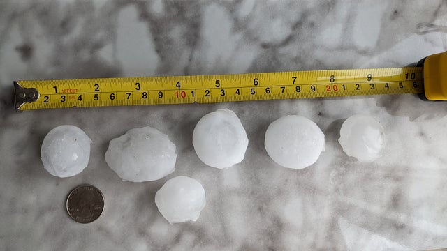 Hail in Raymond 