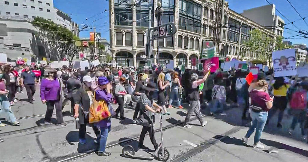Thousands march in pro-choice rally in San Francisco - CBS San Francisco