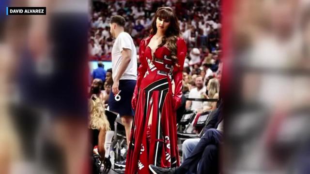 Opera Singer, Fashion Designer Radmila Lolly Thrills Miami Heat Fans With  Custom-Designed Ball Gowns - CBS Miami