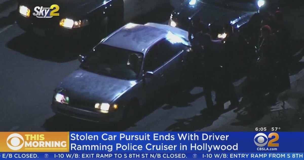 Driver in stolen car slams into LAPD cruiser during Hollywood chase ...