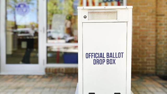 Ballot Drop Box Outside of Polling Place 