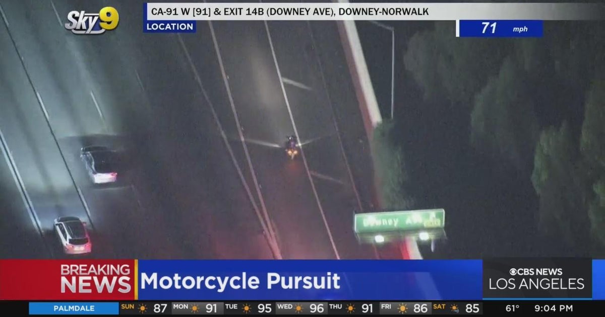 Authorities detain pursuit suspect riding motorcycle following lengthy ...