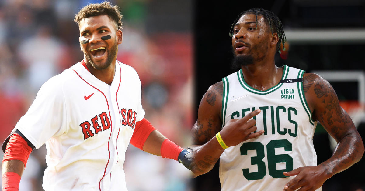 Check out the Red Sox wearing Celtics jerseys while leaving Fenway Park -  CBS Boston