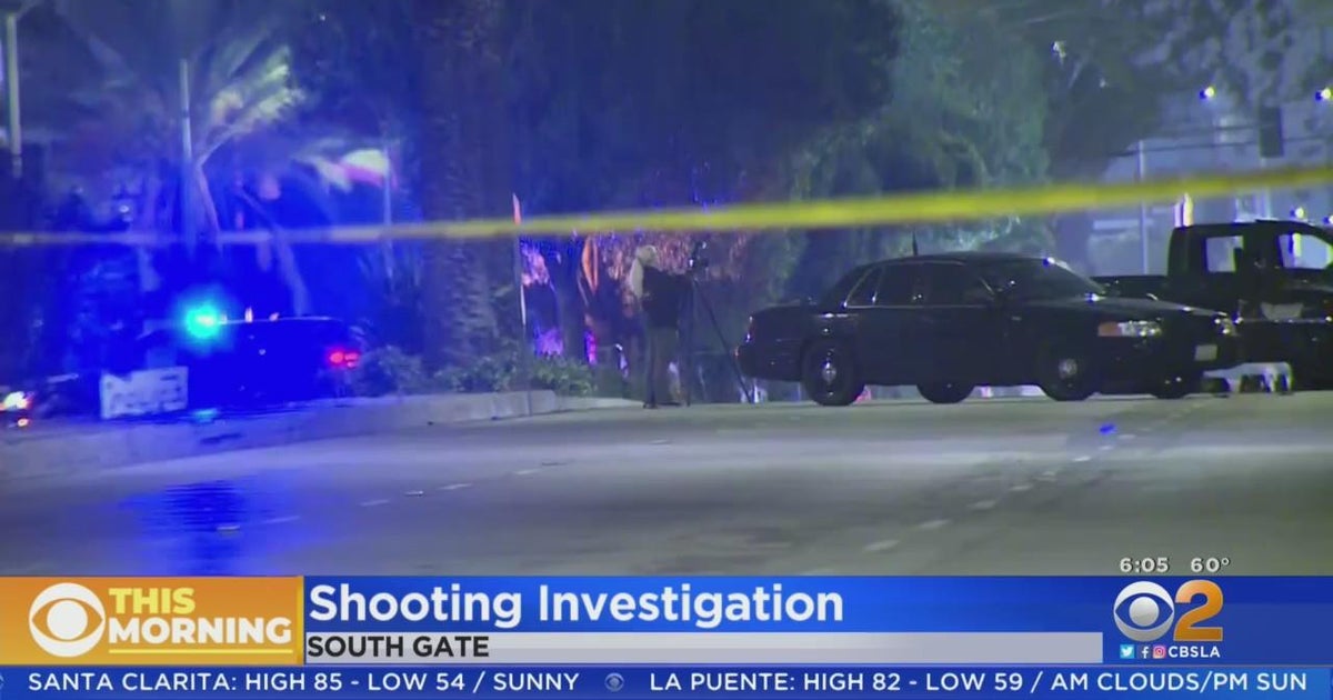Crash, shooting investigation continues in South Gate - CBS Los Angeles