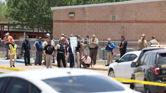 Officers at scene of school shooting in Uvalde, Texas 
