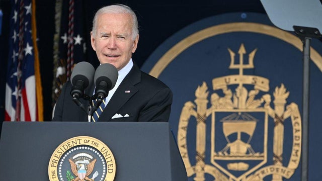 President Biden addresses the U.S. Naval Academy graduation 