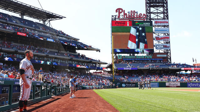 Giants' manager Gabe Kapler told reporters Friday that he doesn't plan on  taking the field for the national anthem “until I feel better…