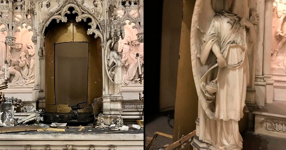 2 million tabernacle stolen and angel statue beheaded at church in New