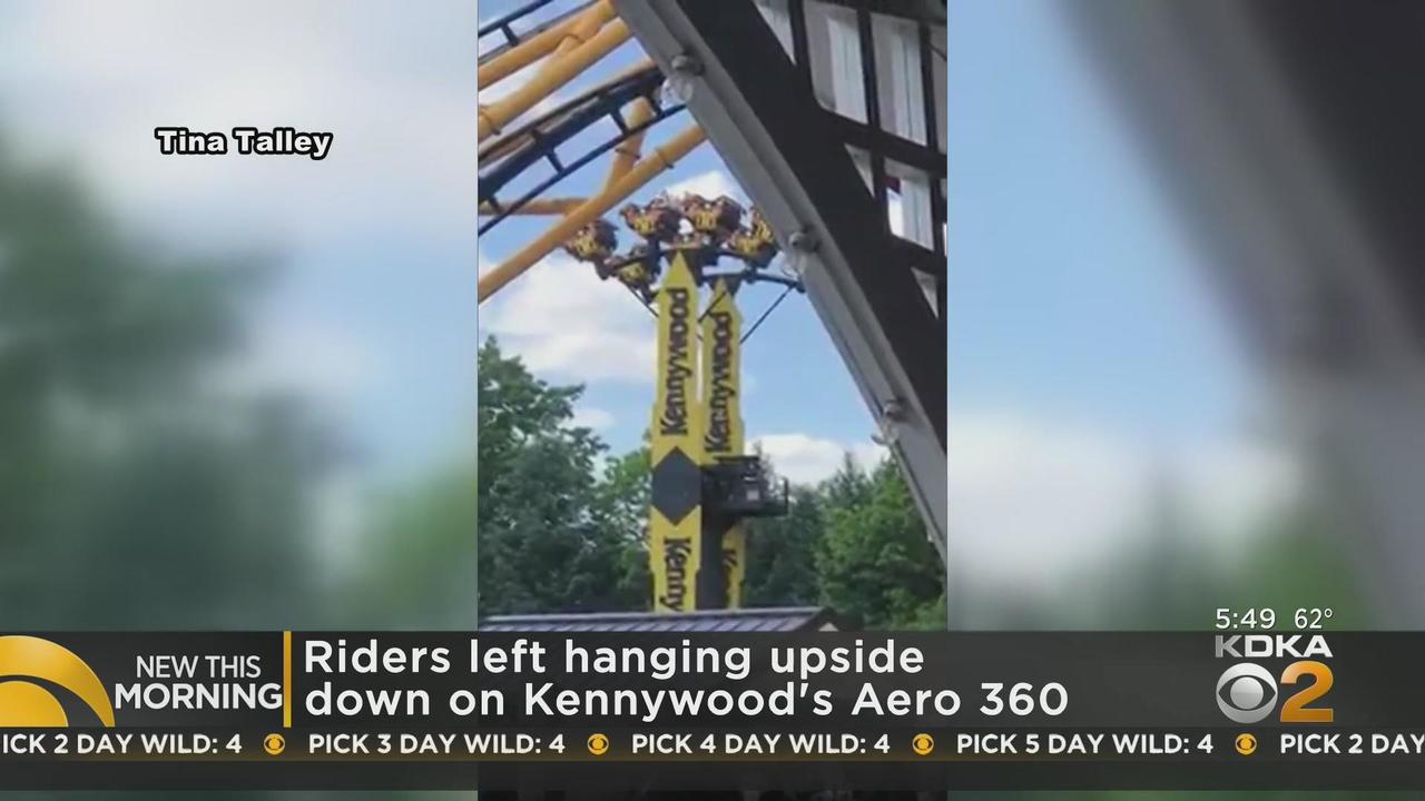 Kennywood's Aero 360 gets stuck, leaves riders hanging upside down - CBS  Pittsburgh