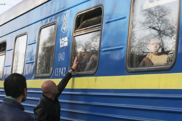 Ukrainians Refugees Board The Train To Poland From Ukraine's Port City Odesa, Amid Russia's Invasion Of Ukraine 