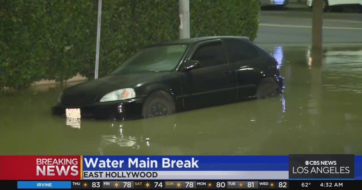 Water main break in East Hollywood causes flooding, partially submerged ...