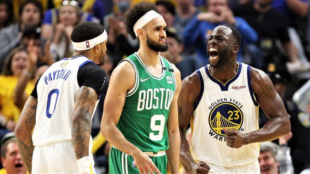 Gary Payton II, Derrick White, Draymond Green 