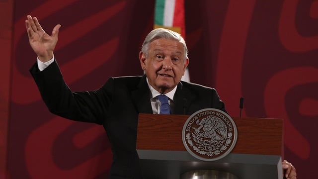 Mexicos President, Lopez Obrador Briefing Conference 