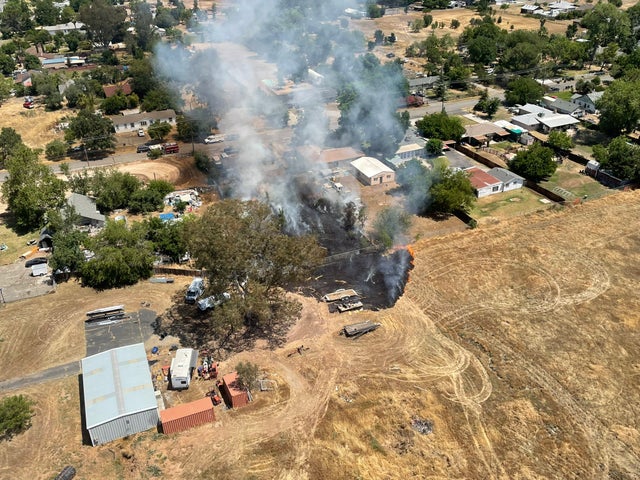 Backyard fire North Highlands 