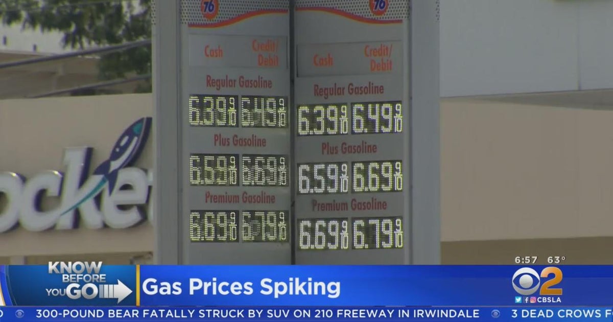 Gas prices go up again across SoCal CBS Los Angeles