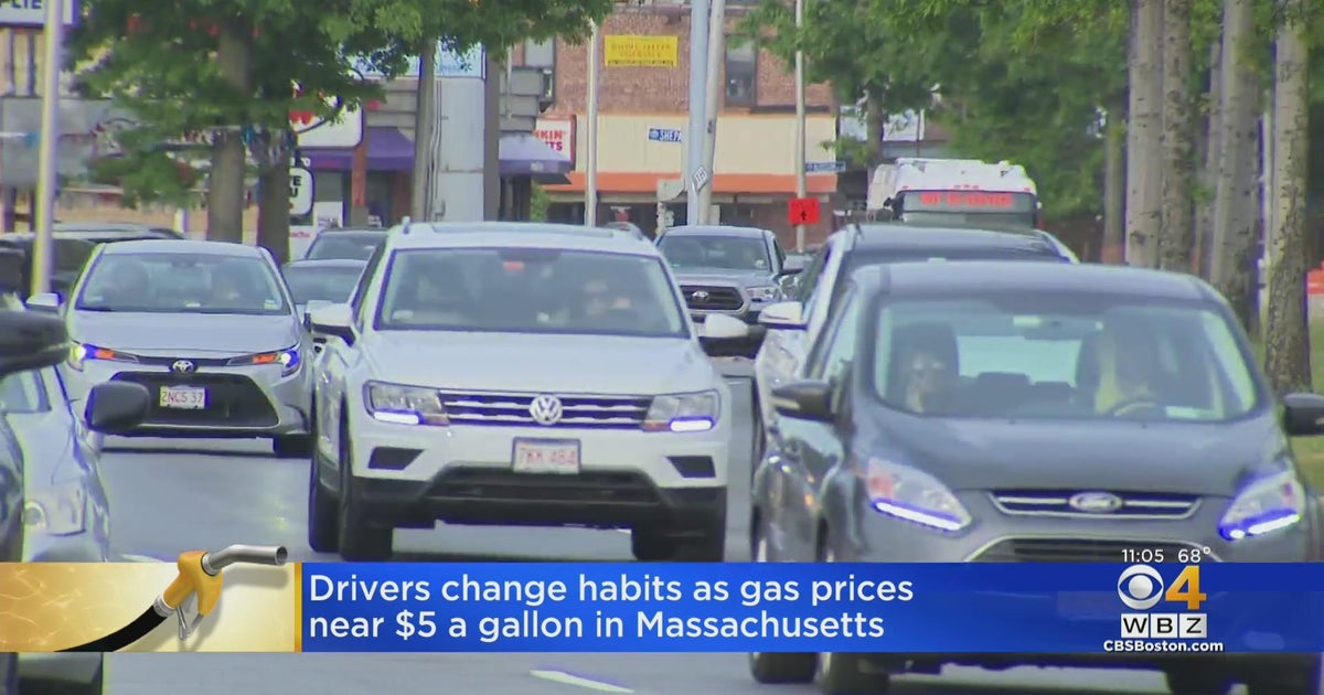 Drivers change habits as gas prices rise in Massachusetts - CBS Boston