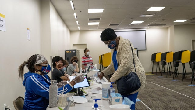 LA Mayoral Candidate Karen Bass Votes In California Primary Election 