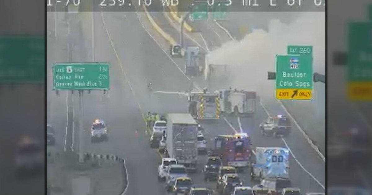 Semi Truck Fire Closes Eastbound Lanes Of I-70 Near C-470 - CBS Colorado
