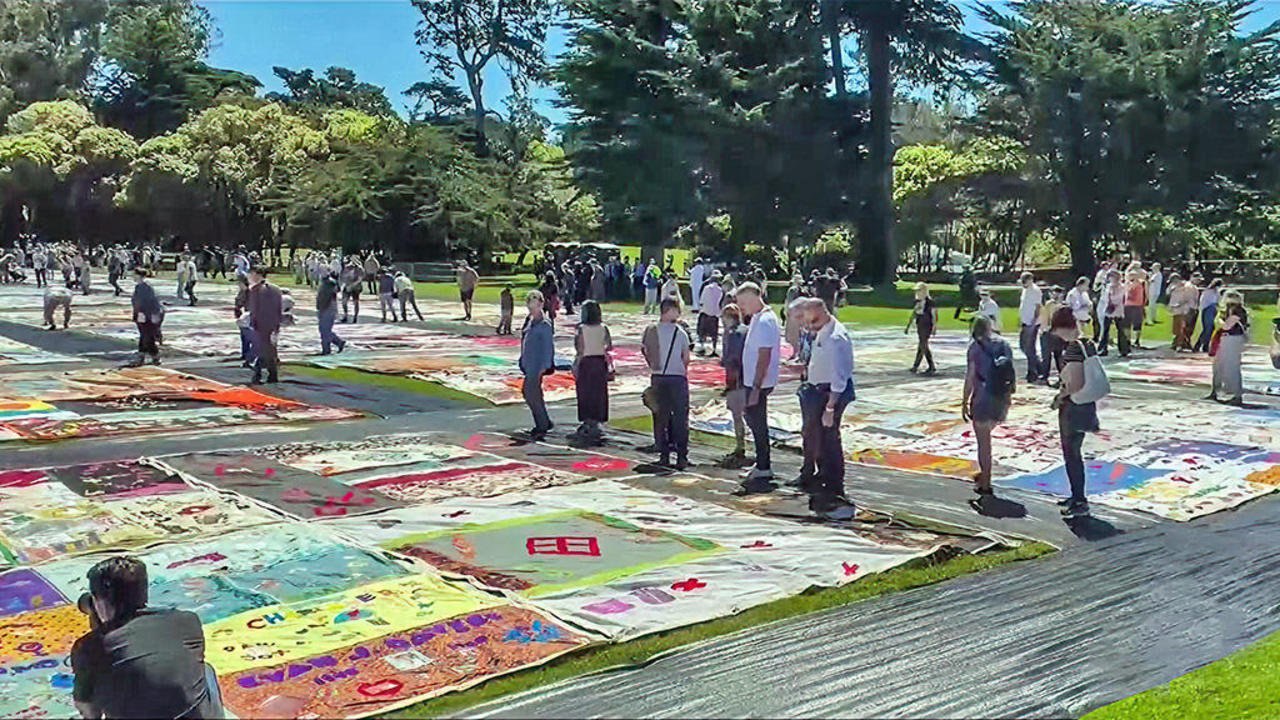 Monumental AIDS Quilt goes on display in Golden Gate Park - CBS