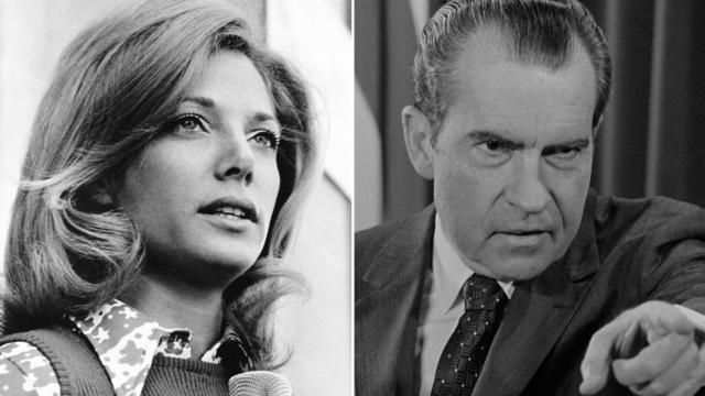 Photos of Lesley Stahl and Richard Nixon 
