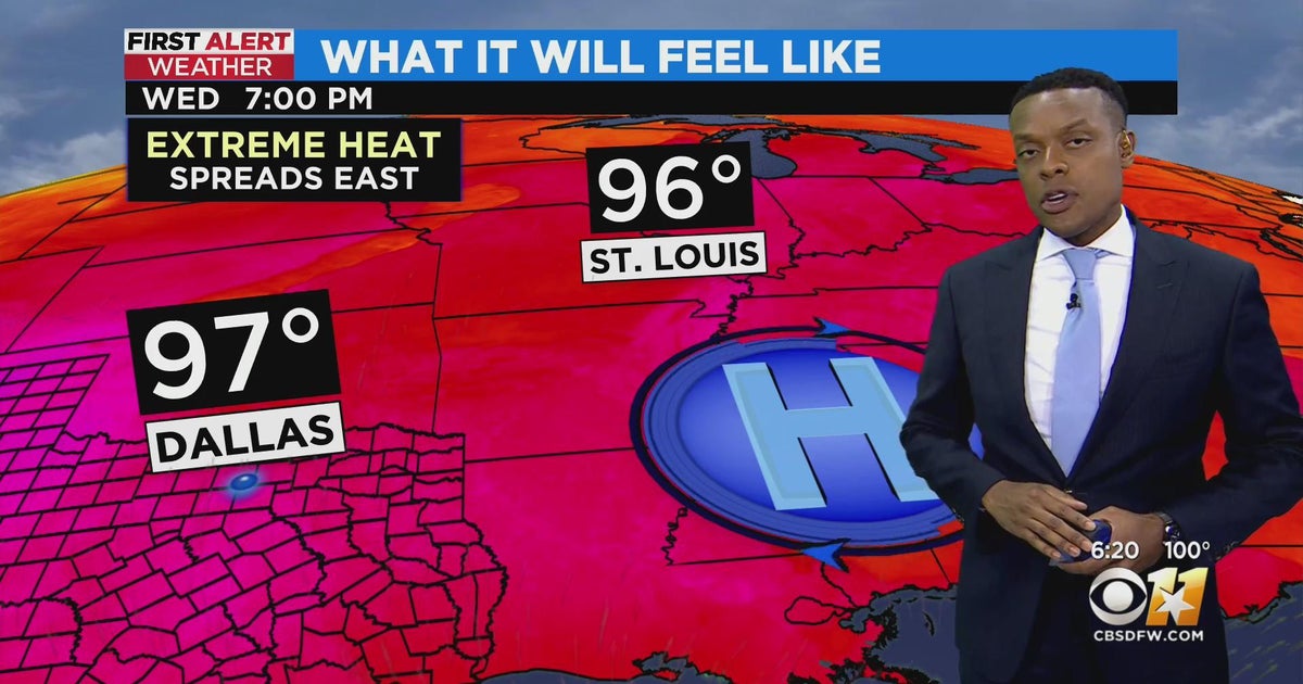 Heat advisories in eastern counties Monday evening - CBS Texas