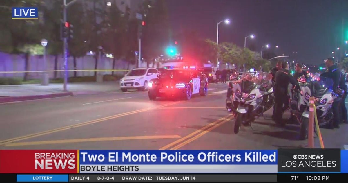 Police procession to escort bodies of 2 El Monte Police officers to