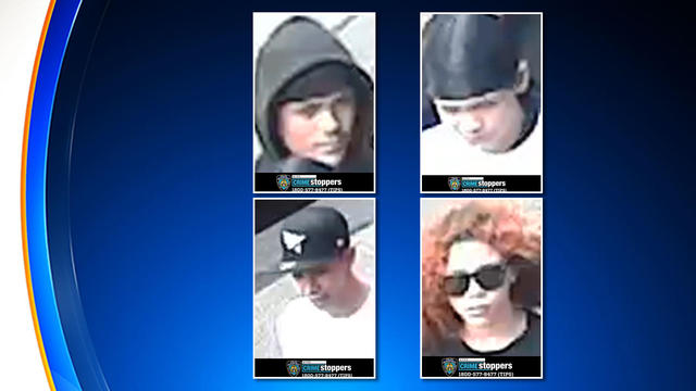 Police are trying to find a group of suspects wanted in connection to an assault and robbery at a Bronx fruit stand on May 28, 2022. 