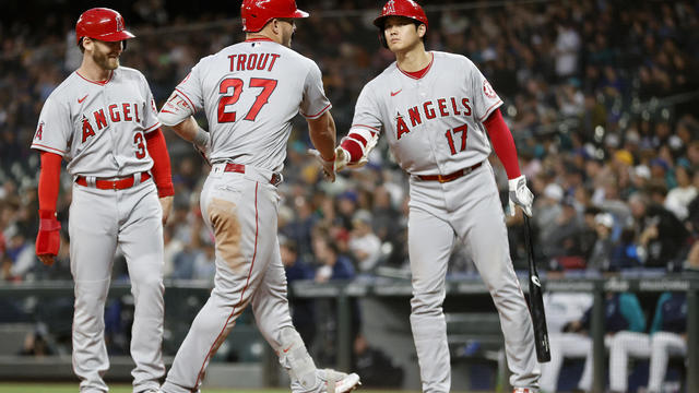 Mike Trout homers twice, Shohei Ohtani pitches Angels past Mariners