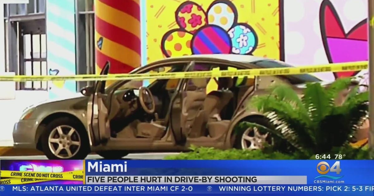 Five people hurt in Miami drive-by shooting