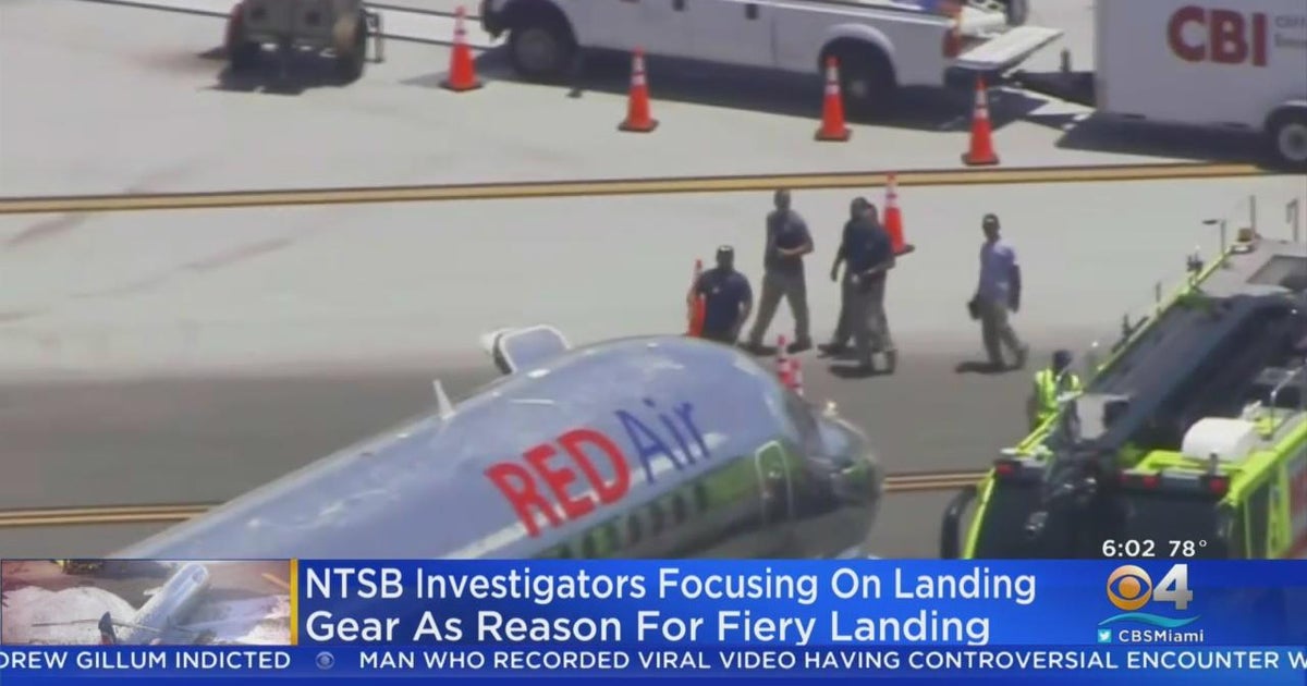 NTSB investigators focusingon landing gear as reason for fiery landing at Miami International Airpor