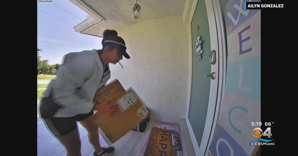 Davie Porch Pirate Caught On Camera Stealing Packages Cbs Miami 7927