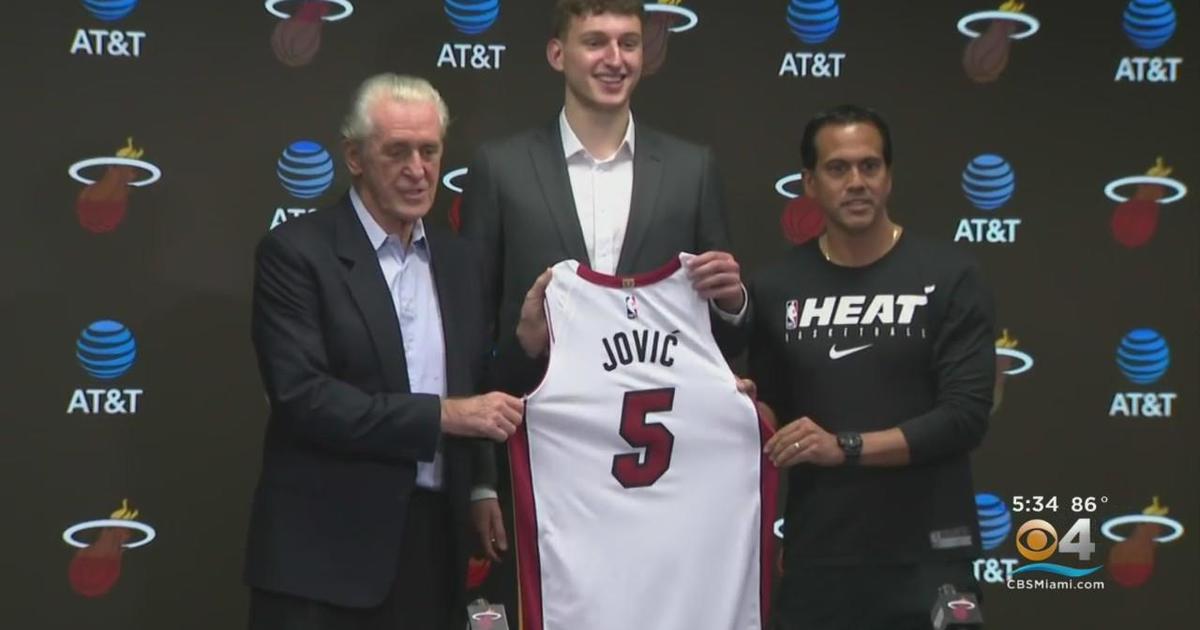 Miami Heat introduce first-round pick Nikola Jovic