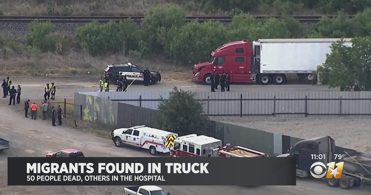 50 migrants found dead in back of tractor trailer in San Antonio - CBS ...