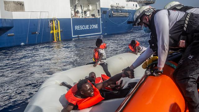 MSF rescue vessel, Geo Barents, seen near Messina.Médecins 