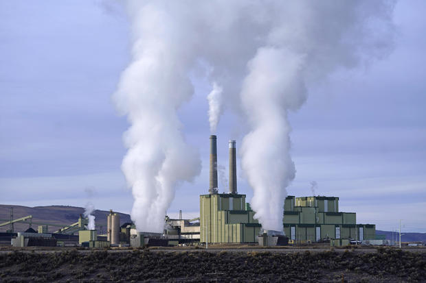 Steam billows from a coal-fired power plant Nov. 18, 2021, in Craig, Colorado. 