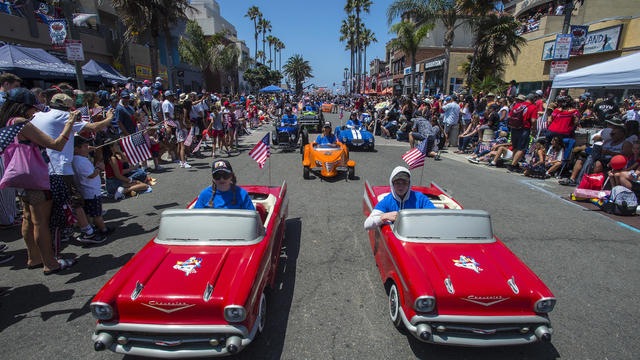 Orange County shows its colors - reds, whites and blues - on July 4th 