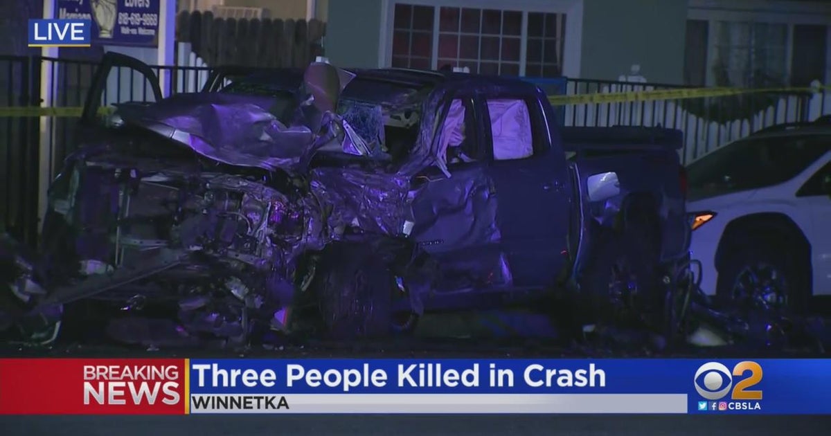 Three killed, seven others injured in threecar crash in CBS Los Angeles