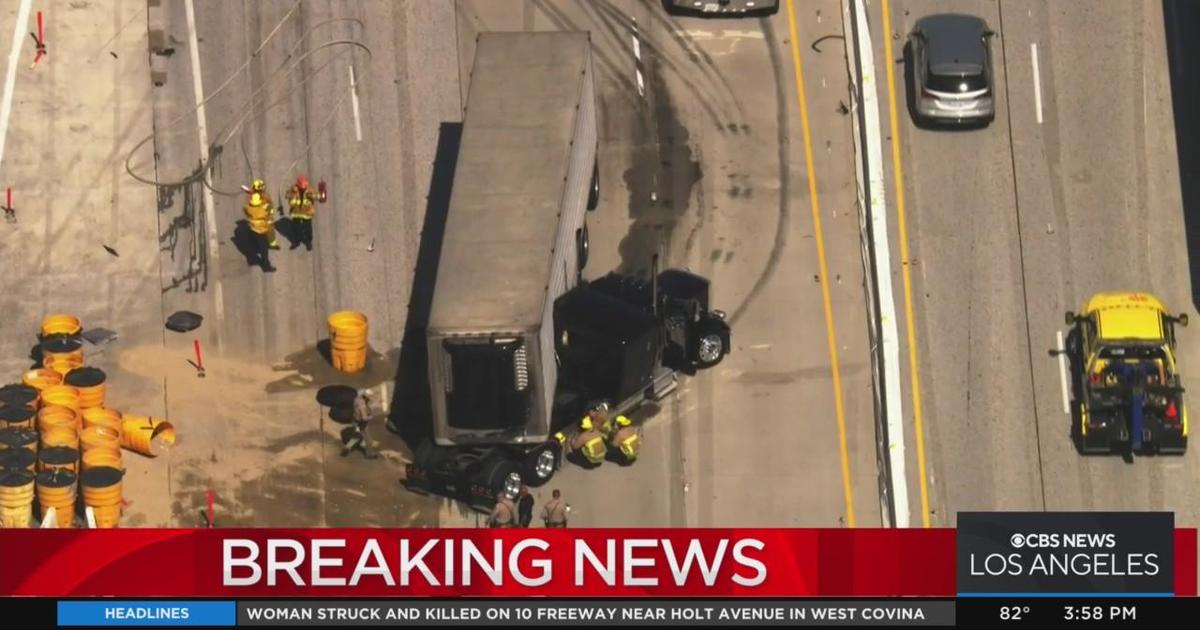 Jackknifed Semi Leaks Fuel Onto WB 210 Freeway, Prompts Lane Closures ...