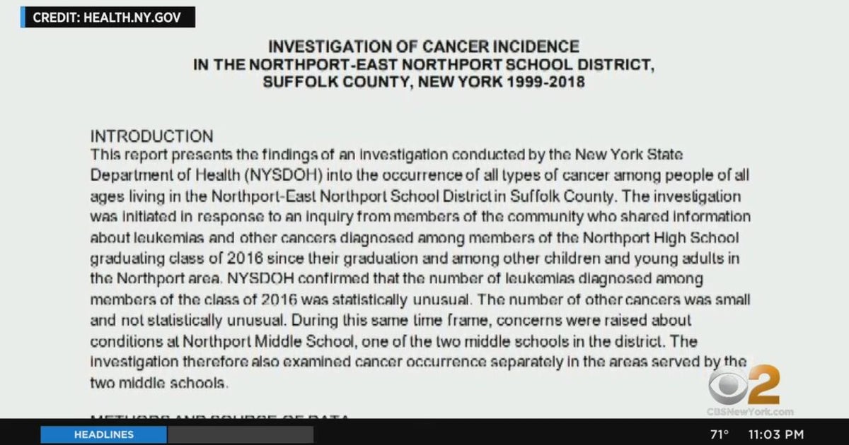 State releases results of cancer study in NorthportEast Northport