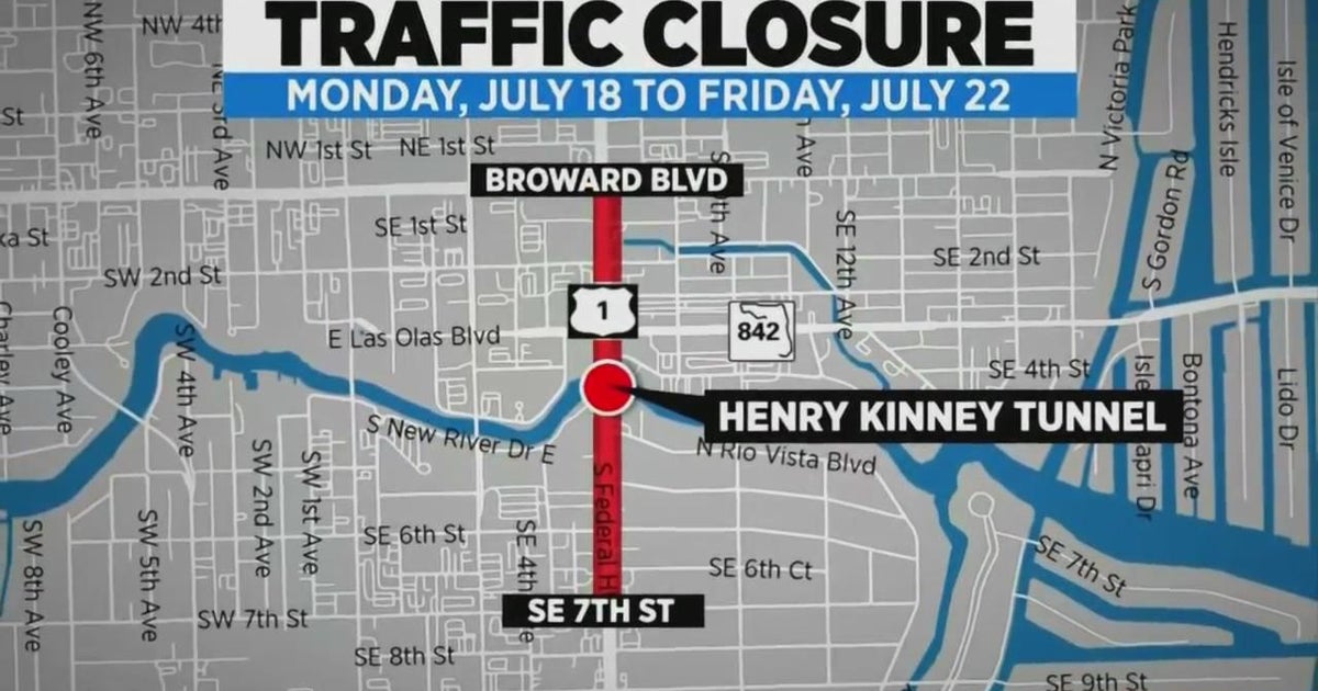 US1 at Fort Lauderdale’s Kinney Tunnel to close on Monday