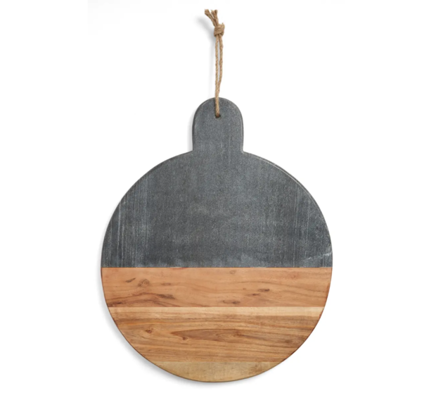 At Home round marble and acacia wood serving board: $40 