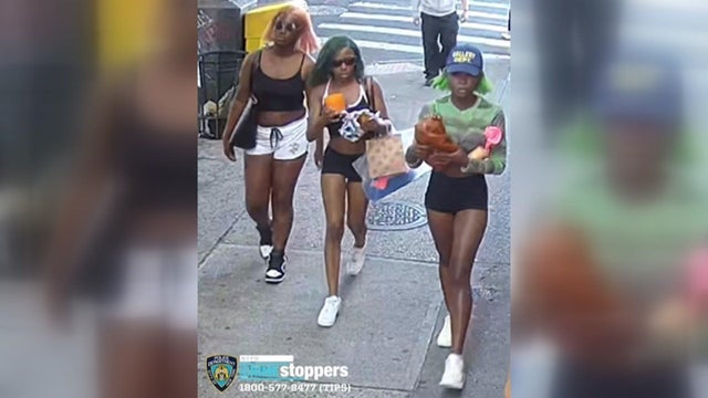 A photo of three women wanted in connection to an assault in Queens 