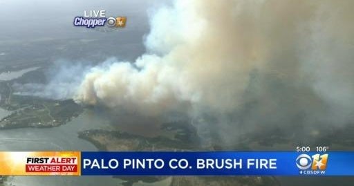 Hundreds of acres burn in wildfire near Possum Kingdom Lake CBS Texas