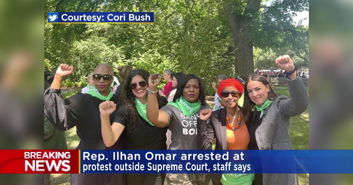 Rep Ilhan Omar arrested at protest outside Supreme Court staff says