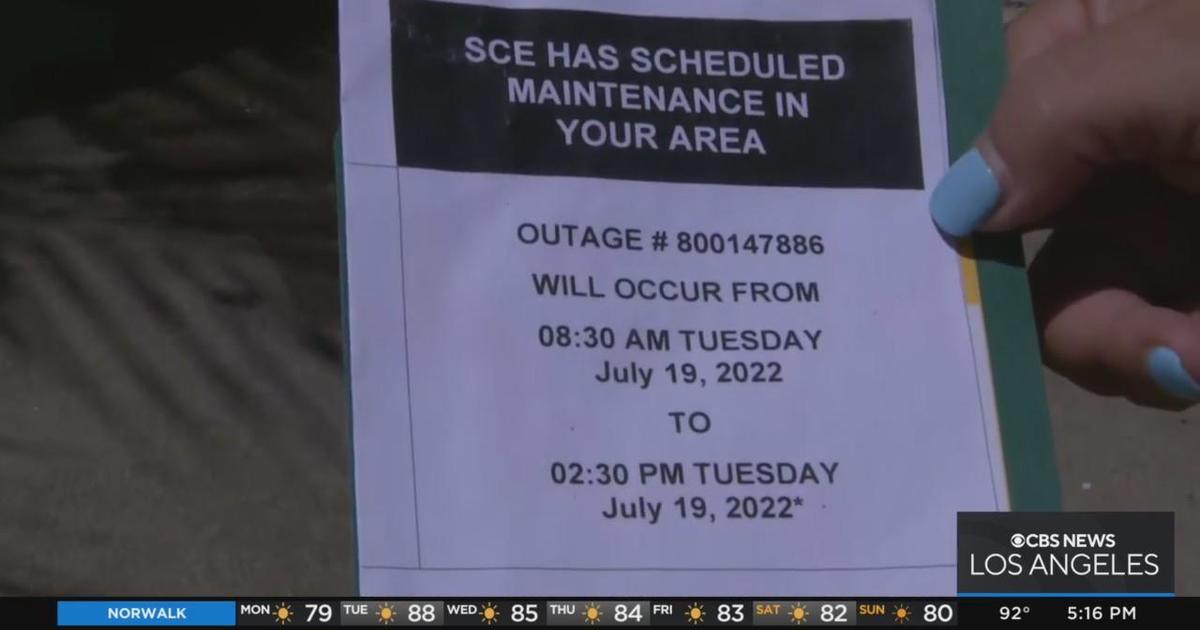 Planned Outages Upset Socal Edison Customers Cbs Los Angeles