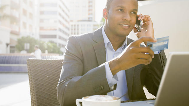 African American businessman working remotely, Miami, Florida, USA 