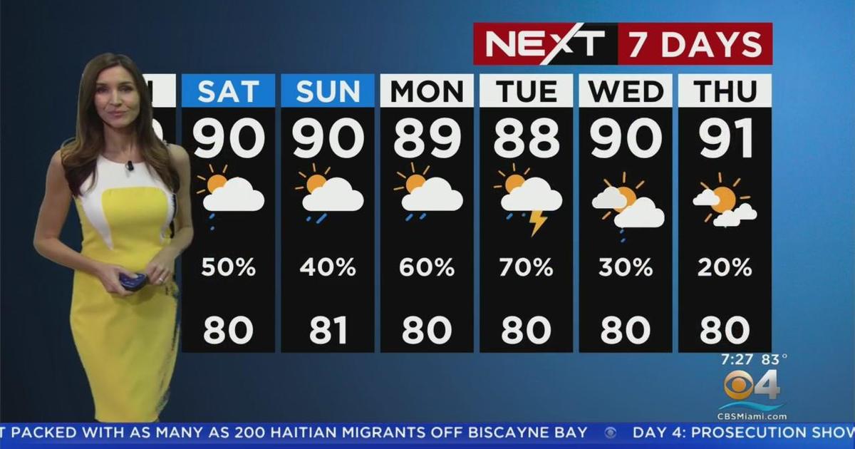 Next 7 days weather conditions CBS Miami