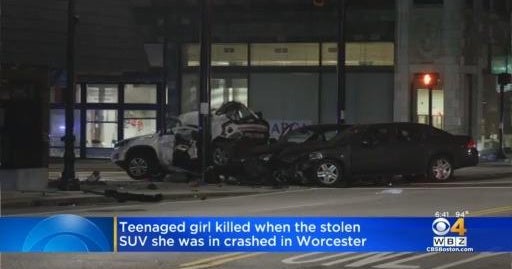 1 dead, 4 seriously hurt when stolen SUV crashes in Worcester - CBS Boston